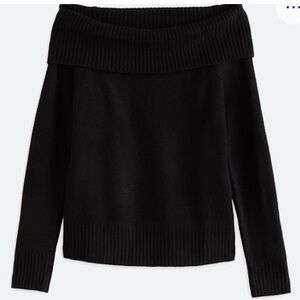 MONTGOMERY POST OFF SHOULDER KNIT SWEATER BLACK - L